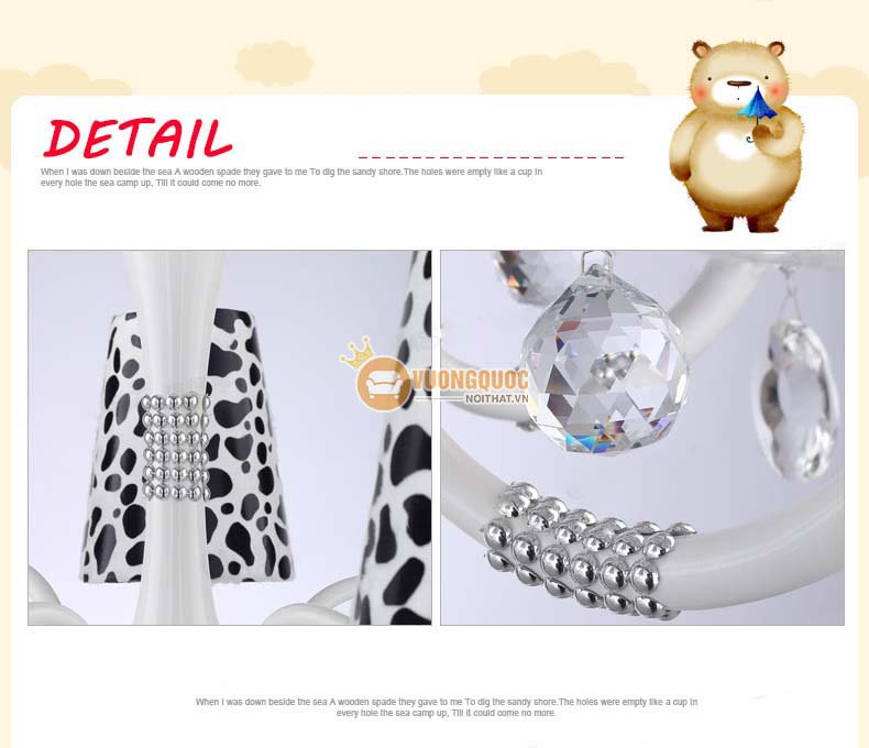 Đèn chùm trẻ em đốm bò sữa dễ thương UHS127-11